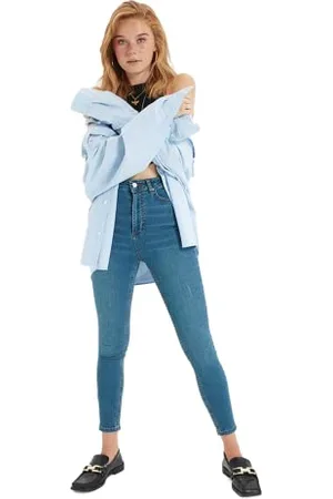 Trendyol Damskie dżinsy z wysokim stanem skinny fit, , 60