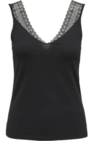 ONLY Onllunna S/L Back V-Neck Lace Top Cs JRS, , L