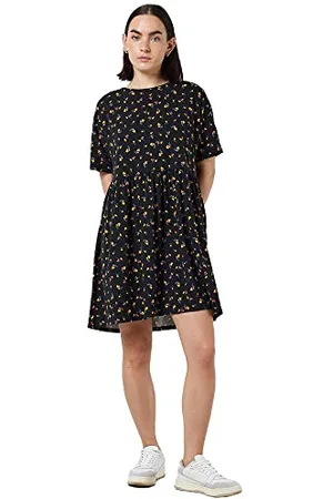 Noisy May Damska sukienka NMKERRY S/S Short AOP sukienka S, czarna/AOP:Flower, M, , M