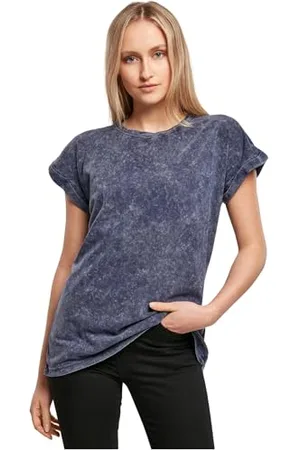 Build Your Brand Damska koszulka z długim rękawem Acid Washed Extended Shoulder Tee