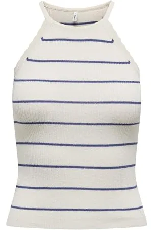 ONLY Onlgemma Sl Scallop Stripe O-Neck KNT damskie, , XL