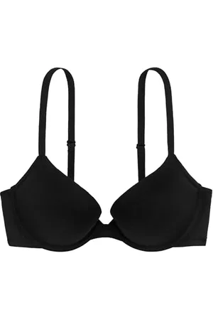 Dorina Comfort T-shirt biustonosz, 3/4 miseczki, damski, lekko wyściełany biustonosz z fiszbinami w paski, 2 sztuki, LOUISE/ECO-2PP, czarno-beżowy, różowy, kość słoniowa, , 95C