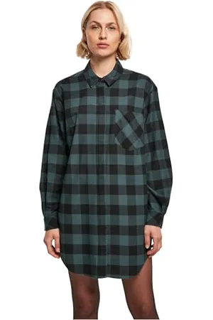 Urban classics Damska koszula oversize z kołnierzem flanelowym, styl casual, , XS, , XS