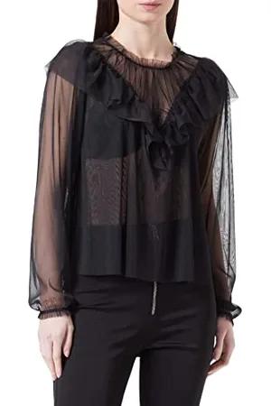 Sisley Damska bluza 5T22LQ02Z Blouse, czarna 100, S