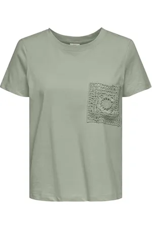 JDY Selma S/S Crochet Pocket Top JRS, , M