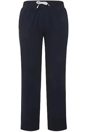 Ulla Popken Damskie duże rozmiary plus size spodnie do biegania, elastyczny ściągacz, paski boczne 798285, , 32W / 32L