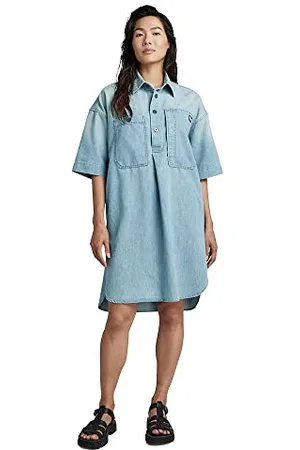 G-Star RAW Damska koszula jeansowa na co dzień, niebieska (Sun Faded Cadet Blue D303-D897), L, , L