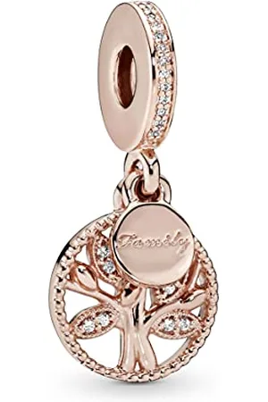 PANDORA Funkelnder Stammbaum Charm-Anhänger mit Cubic Zirkonia in 14 Karat rosévergoldete Metalllegierung Moments Collection