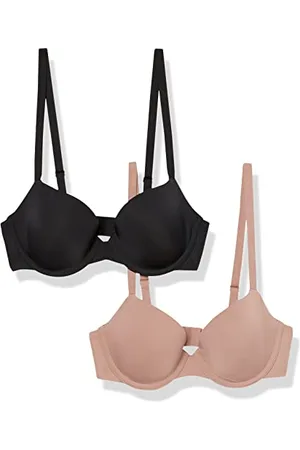 Amazon Damski biustonosz Demi Cup z mikrofibry, 2 sztuki, ciemny taupe, 34DD