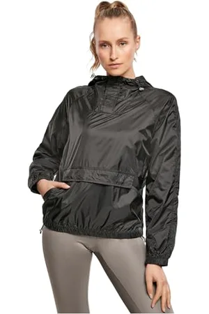 Urban classics Damska kurtka do zakładania Windbreaker z lekkiego materiału Rib Stop, przezroczysta lekka kurtka pull Over Jacket dla kobiet, rozmiary XS - 5XL, , 4XL