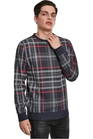 Urban classics Męski sweter z nadrukiem na całej długości, , XS