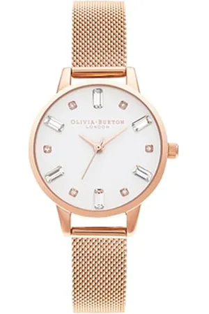 Olivia Burton Analogowy Zegarek Kwarcowy dla Kobiet z Bransoletą ze Stali Nierdzewnej w Kolorze Różowego Złota, OB16BJ02