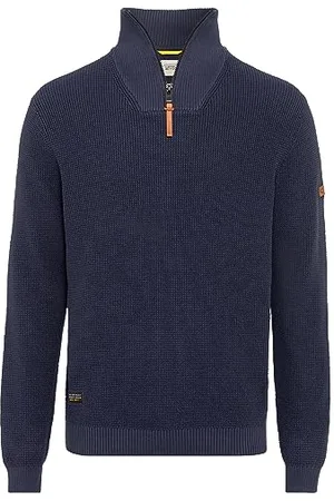 Camel Active Męski sweter z dzianiny z bawełny organicznej, granatowy, XXL