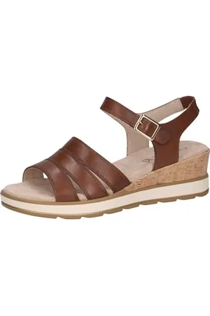 Caprice Damskie sandały klinowe 9-28711-44, COGNAC NAPPA, 38 EU, , 38 EU