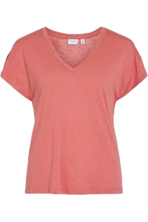 VILA Damski Vinoel dekolt w serek S/S Stitch Detail Top, , S