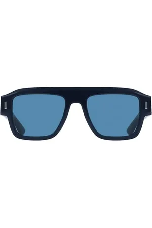 Calvin Klein Męskie okulary przeciwsłoneczne CK25509S - niebieskie z jednolitą niebieską soczewką, , Rozmiar uniwersalny
