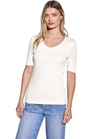 Street one Koszulka z Krótkim Rękawem Basic, Ko?? S?Oniowa (Off White 10108), 36
