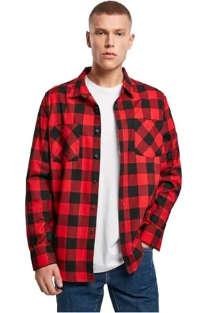 Build Your Brand Męski Checked Flanell T-Shirt