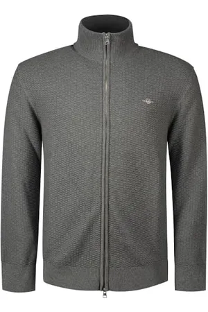 GANT Cotton Micro Textured Zip Cardigan, , S