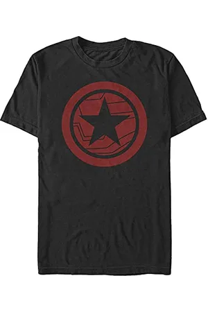 Marvel Unisex Falcon and The Winter Soldier-Red Shield Organic Short Sleeve T-Shirt, Black, M, , M