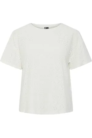 Pieces® Pcabby SS Brod ANG Tee Noos Bc, , XS