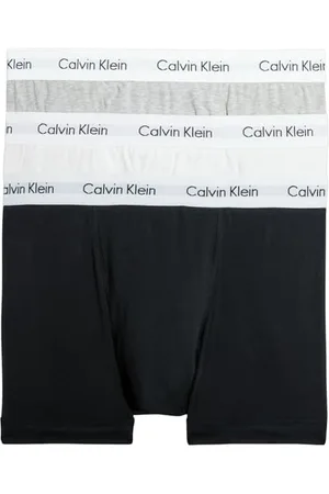 Calvin Klein Bokserki męskie, 3 sztuki, bawełna ze stretchem, Wielokolorowy (czarny/szary/biały), XS