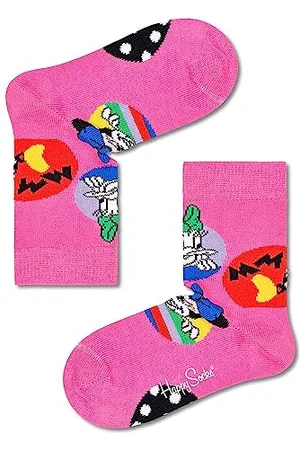 Happy Socks Kids Daisy & Minnie Dot Sock, kolorowe i zabawne, Skarpety dla dzieci, Niebieski-Zielony-Różowy-Czerwony-Biały-Żółty (7-9Y)