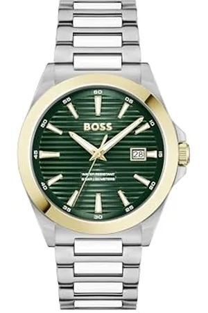 HUGO BOSS Trzystronny zegarek kwarcowy dla mężczyzn, kolekcja Strike z bransoletką ze stali nierdzewnej, , Klasyczny