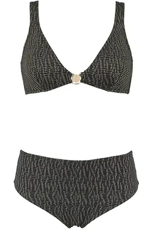 Emporio Armani Kobieta Lurex Trójkątne Bikini Czarne XL, , XL