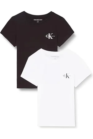 Calvin Klein Jeans Koszulki damskie S/S, Ck Czarny/Jasny Biały, 3XL