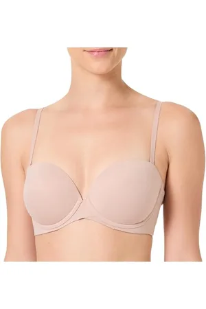 Calvin Klein PUSH UP STRAPLESS, beżowy, 32D, , 70