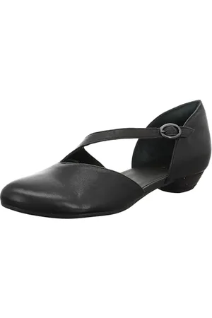 Think! Damen GRACE chromfrei gegerbte nachhaltige Halbschuhe, SCHWARZ 0000