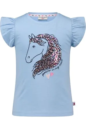 Salt & Pepper BY KIDS PARK Mädchen T-shirt z motywem kwiatowym i cekinami, , 128 cm - 134 cm, dziewczęta, , 128-134