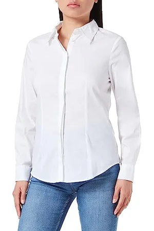 Benetton Damska koszula 5awrdq03b, biała optyczna 101, XL, , XL
