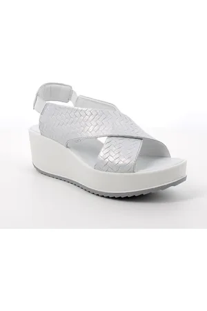 IGI&CO D.Candy damskie sandały na koturnie, srebrne, rozmiar 37 EU, , 37 EU