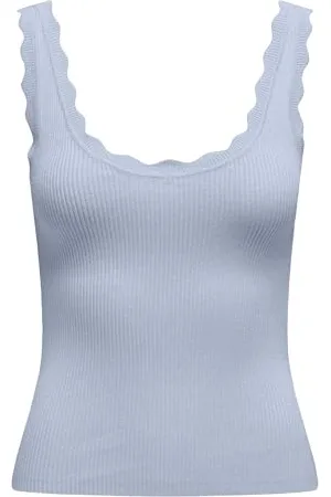 JDY Nanna S/L Scallop Edge Top KNT Noos, , M