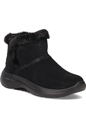 Skechers Damskie botki Go Walk Arch Fit Cherish, Czarny zamsz, 38.5 EU