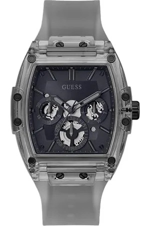Guess Męski zegarek Trend Casual Tonneau Diamond 43 mm - czarna tarcza ze stali nierdzewnej koperta i bransoletka, , pasek