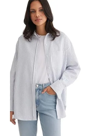 Mavi Damska bluzka oversize, niebieski pasek, L, , L