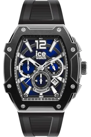 Ice-Watch ICE boliday Black blue silver Steel - Męski czarny zegarek z silikonowym paskiem - 024364 (Large)