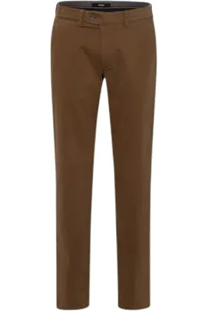 Brax Męskie spodnie Jim Luxury Cotton, z płaskim przodem, BEIGE Brown, 30U
