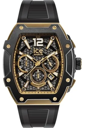 Ice-Watch ICE boliday Black gold Steel - Męski czarny zegarek z silikonowym paskiem - 024365 (Large)