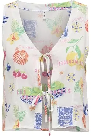 ONLY Onlnova Life Vis S/L Tie Vest AOP, , L