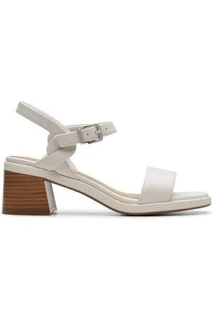 Clarks Premium Damskie sandały Jaylan Ray, złamana biel Lea, 3,5 UK, , 36.5 EU
