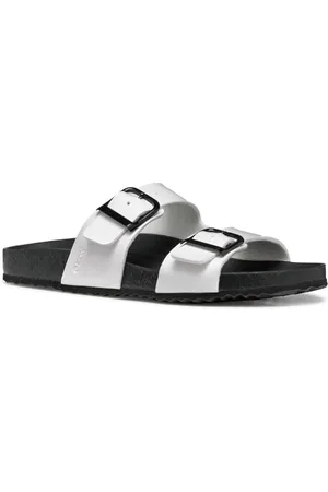 Geox Damskie sandały D BRIONIA R M płaskie, białe, 37 EU, , 37 eu