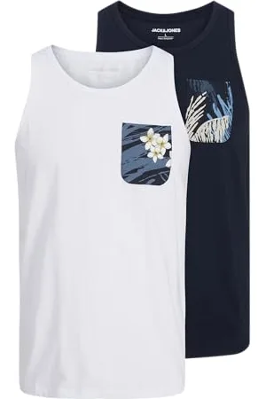 JACK & JONES Jjhawaii Pocket Tank Top Sl 2Pk Mp, , XL