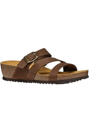 Geox Damskie sandały D New STHELLAE A Flat Sandal, kawowe, 40 EU, , 40 EU