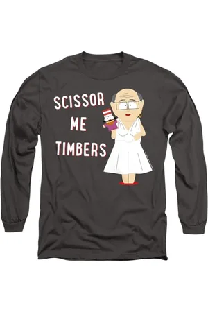South Park Scissor Me Timbers Męska koszulka z długim rękawem, grafitowa, XL, , XL