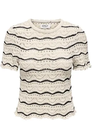 ONLY Onlannasofia Life Ss Stripe O-Neck KNT damskie paski, , S