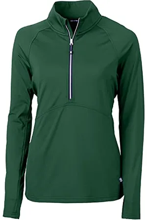 Cutter & Buck Damska koszula z długim rękawem Adapt Eco Knit z zamkiem do połowy długości, , L
